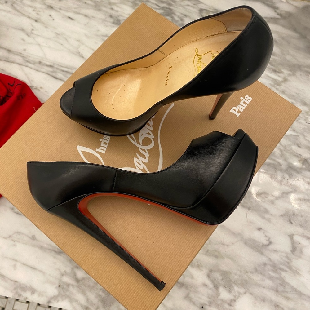 Christian Louboutin Black Lady Peep 150 KID